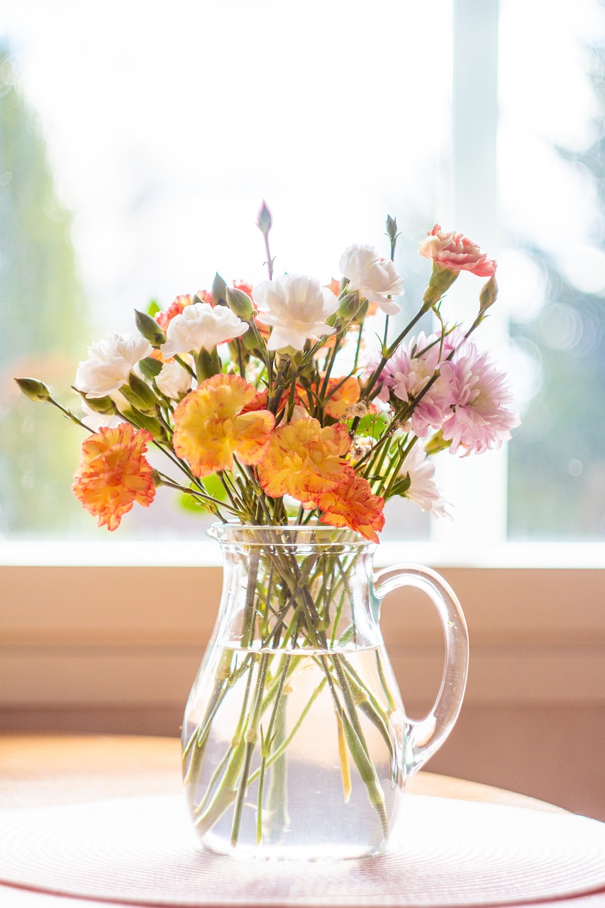 flowers, beautiful flowers, table, bouquet, window, vase, carnation, dianthus, flowers, flower wallpaper, bouquet, bouquet, flower background, nature, bouquet, bouquet, bouquet, vase, carnation